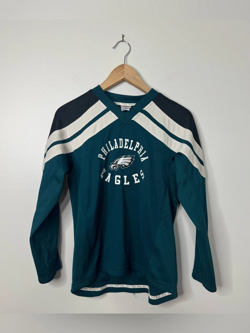 Philadelphia Eagles Kids Mesh Long Sleeve Jersey Shirt Med